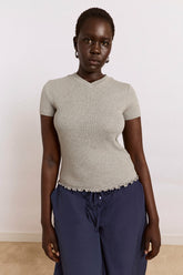 zola short sleeve tee - grey marl
