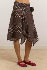 parker hanky hem skirt - washed black spot