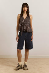leandra halter cami - washed black spot