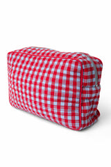 wash bag - blue and red gingham
