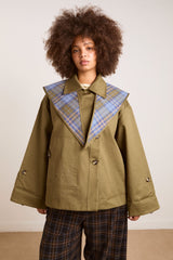Reversible Trench | Olive Cropped Trench Coat