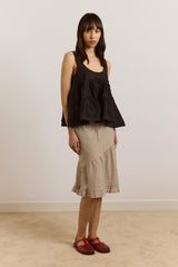 stella ruffle cami - black