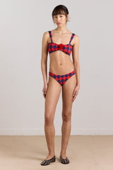 wren bikini top with rosette detail - harlequin