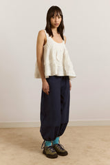 stella ruffle cami - white
