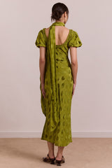 aoife midi dress - jacquard green spot