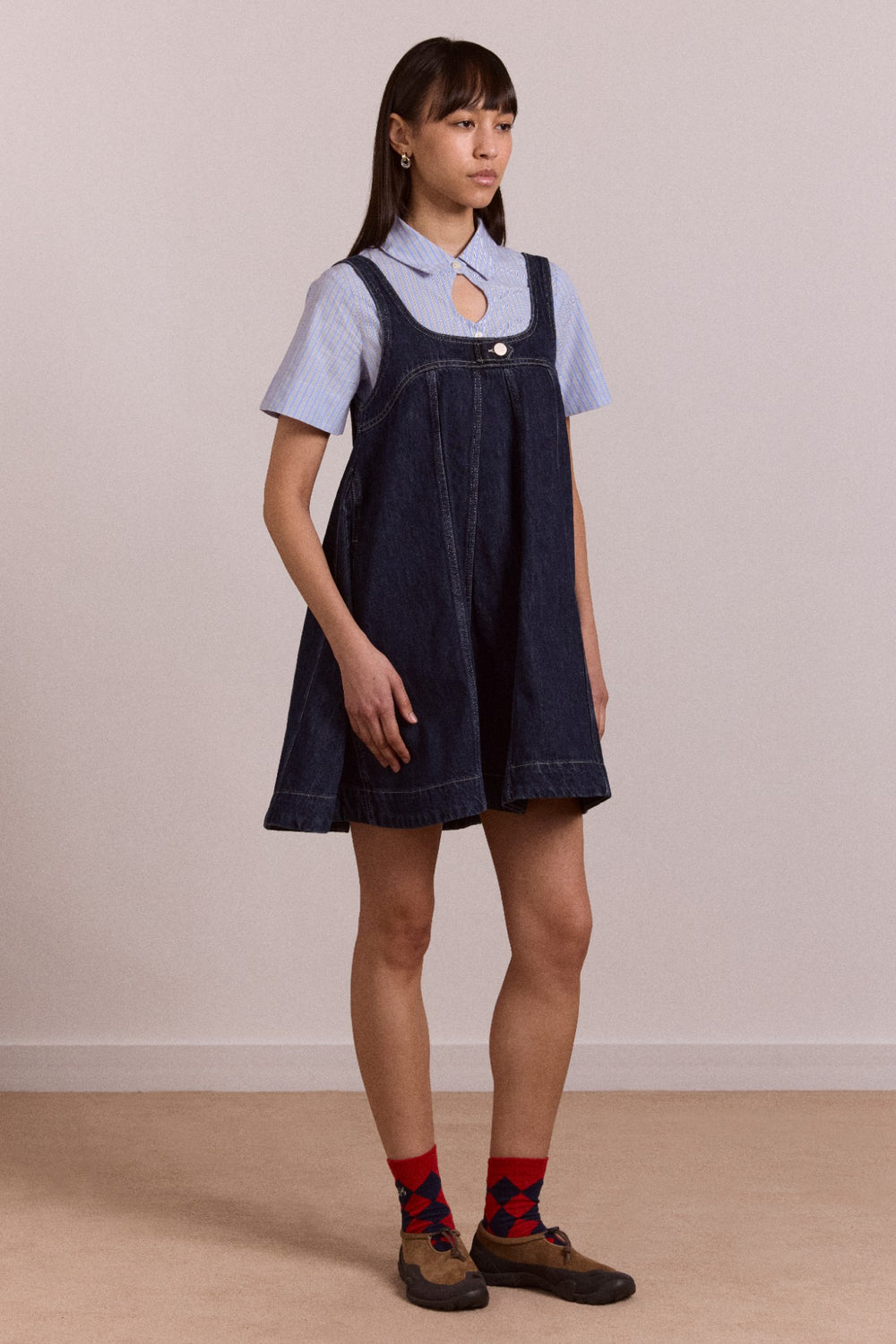 immy mini dress - dark wash