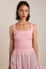 cynthia sheer midi dress - pale pink