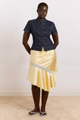 delphia satin midi skirt - butter