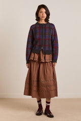 anika eyelet skirt with ruffle belt- tan