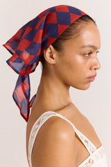 frill edge headscarf - harlequin