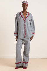antonia pj set - navy gingham