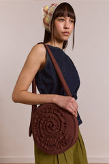 rae circle swirl bag - chocolate