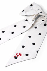 oversized bow clip - black & white spot