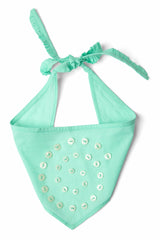 swirl button headscarf - mint