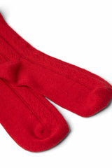 knee high pointelle socks - red