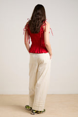 becca multi-way blouse - cherry