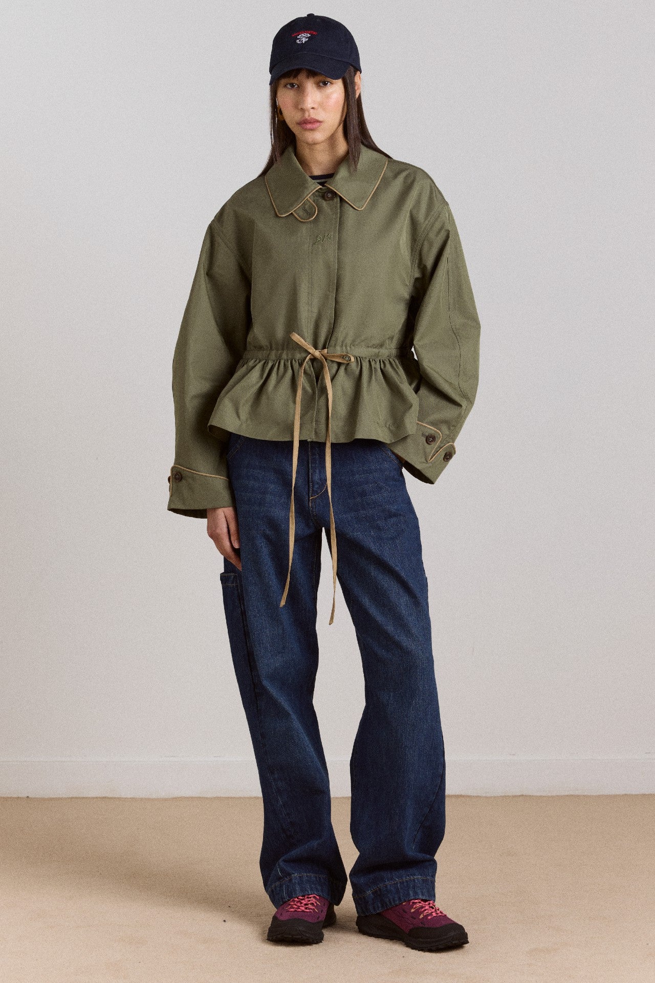 multi-wear myrtle trench in khaki