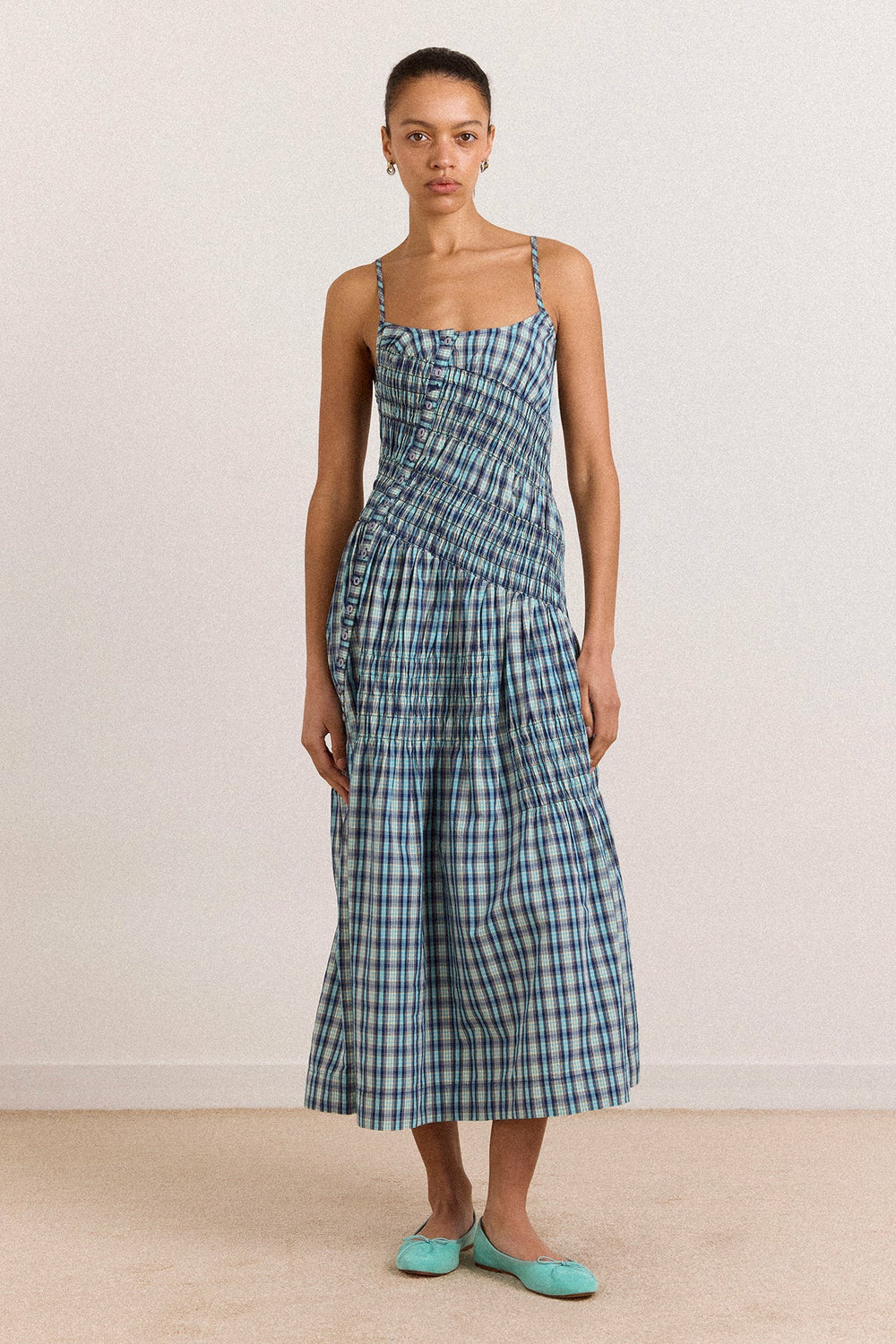 lyra midi dress - tomboy check