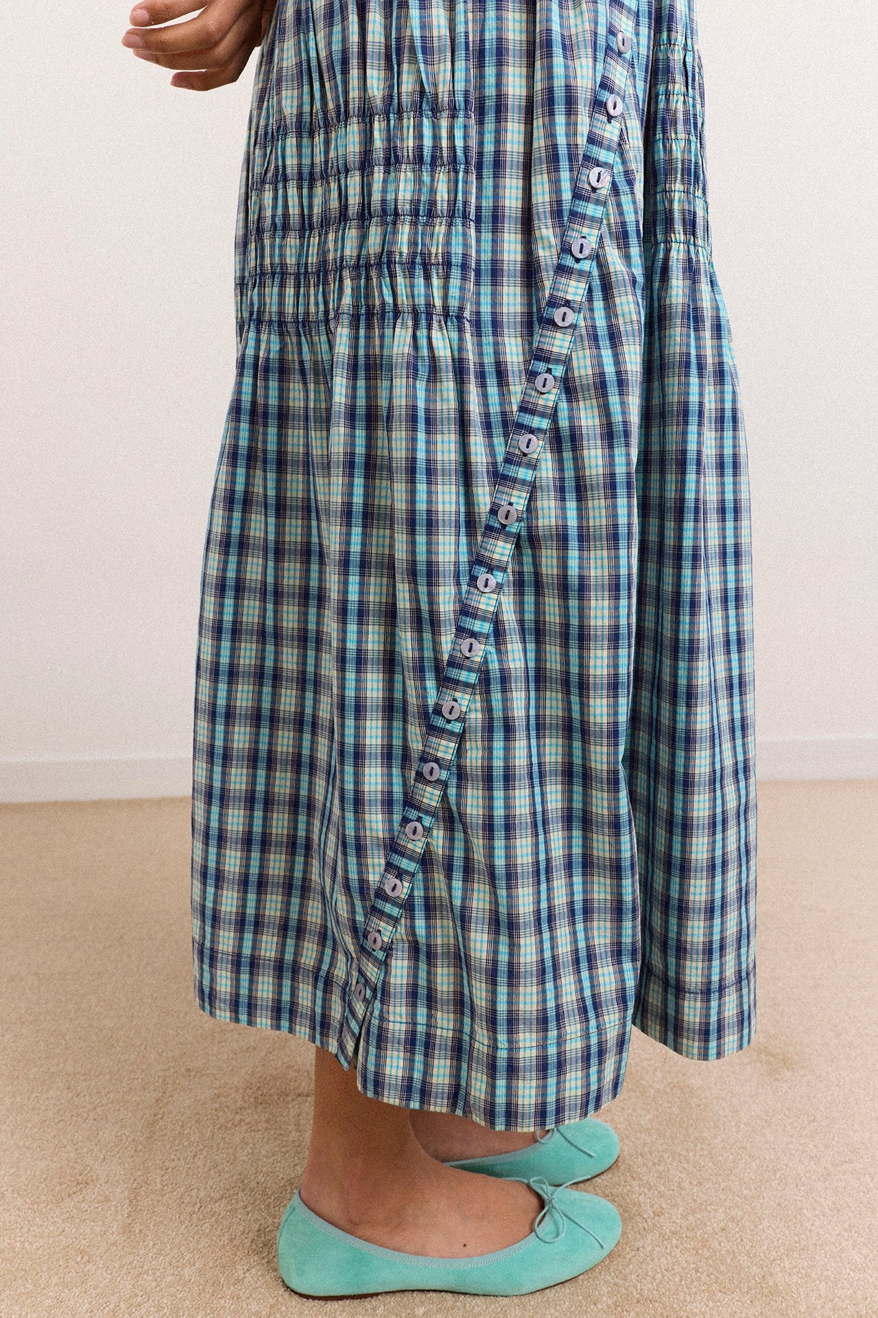 lyra midi dress - tomboy check