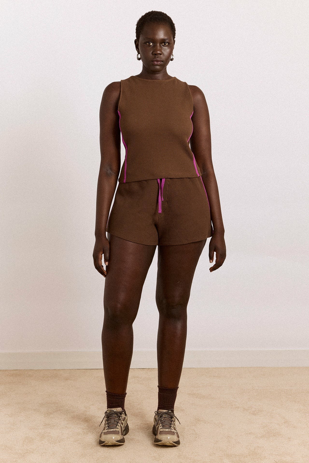 rylee waffle short - choc