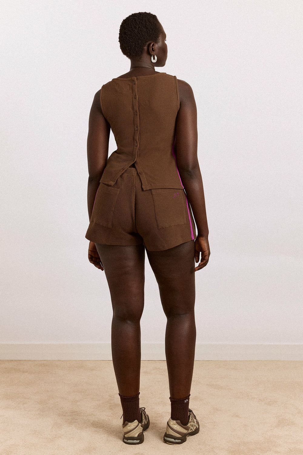rylee waffle short - choc