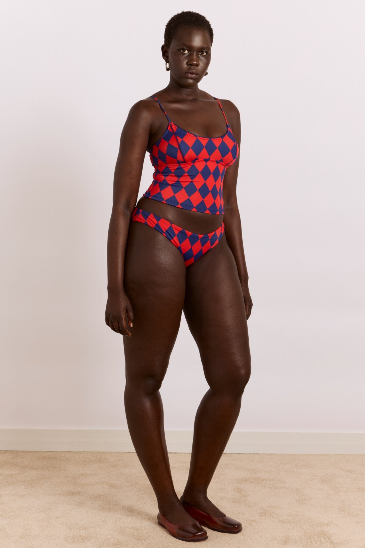 wren tankini top - harlequin print