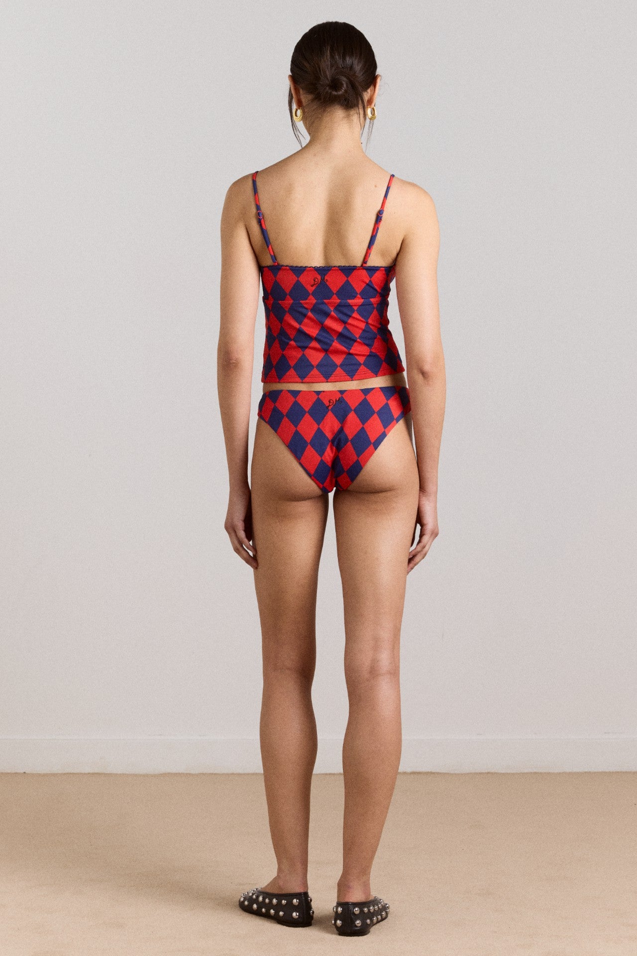 wren tankini top - harlequin print