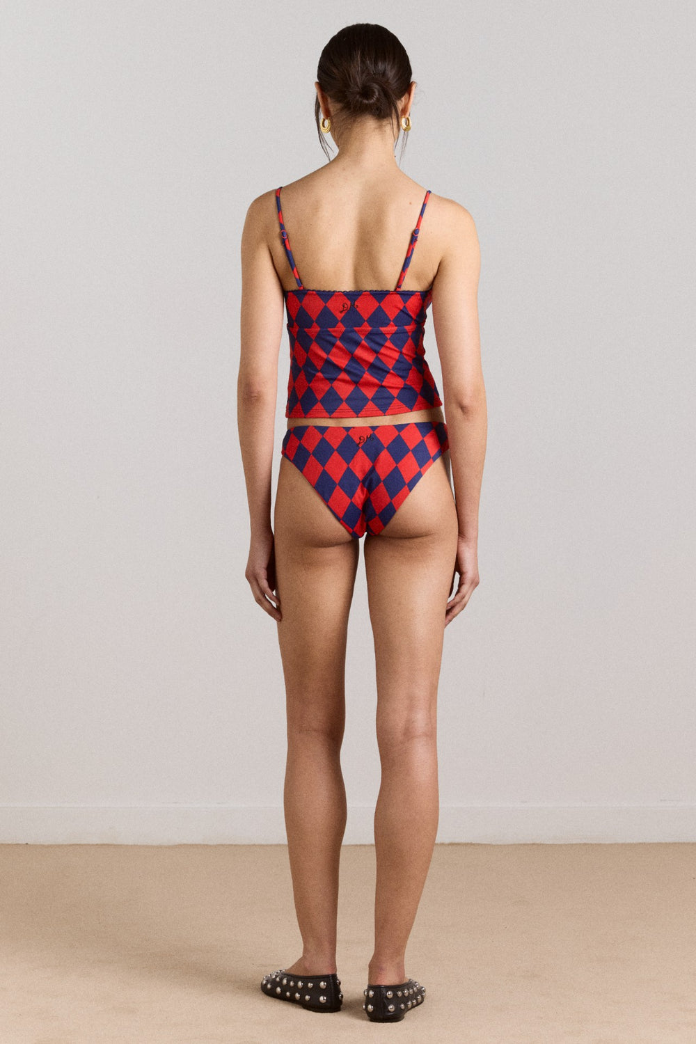 wren tankini top - harlequin print