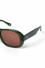 oversized aviator sunglasses - green