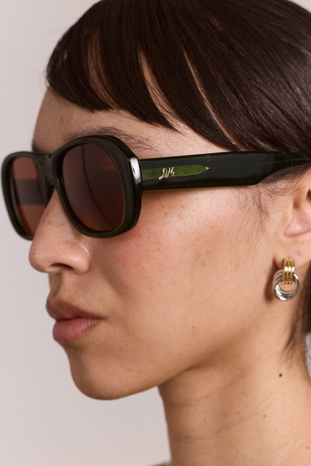 oversized aviator sunglasses - green