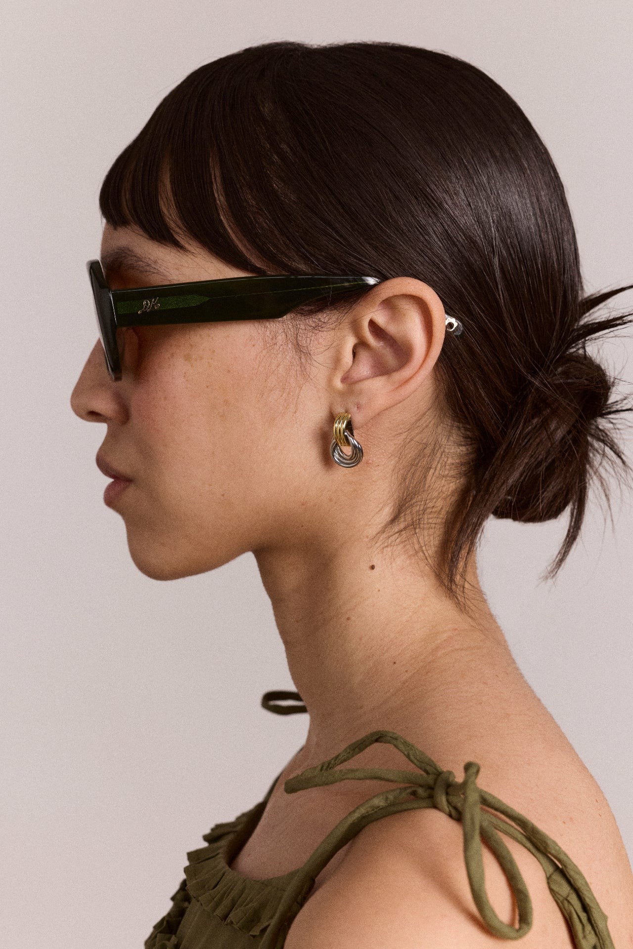 oversized aviator sunglasses - green