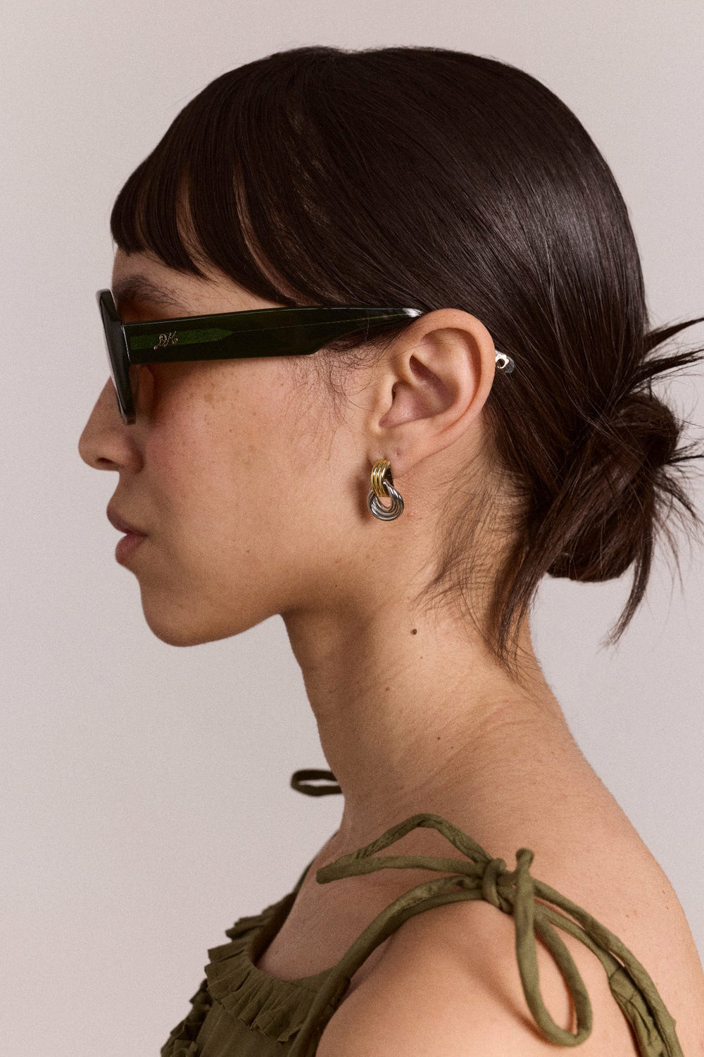 oversized aviator sunglasses - green