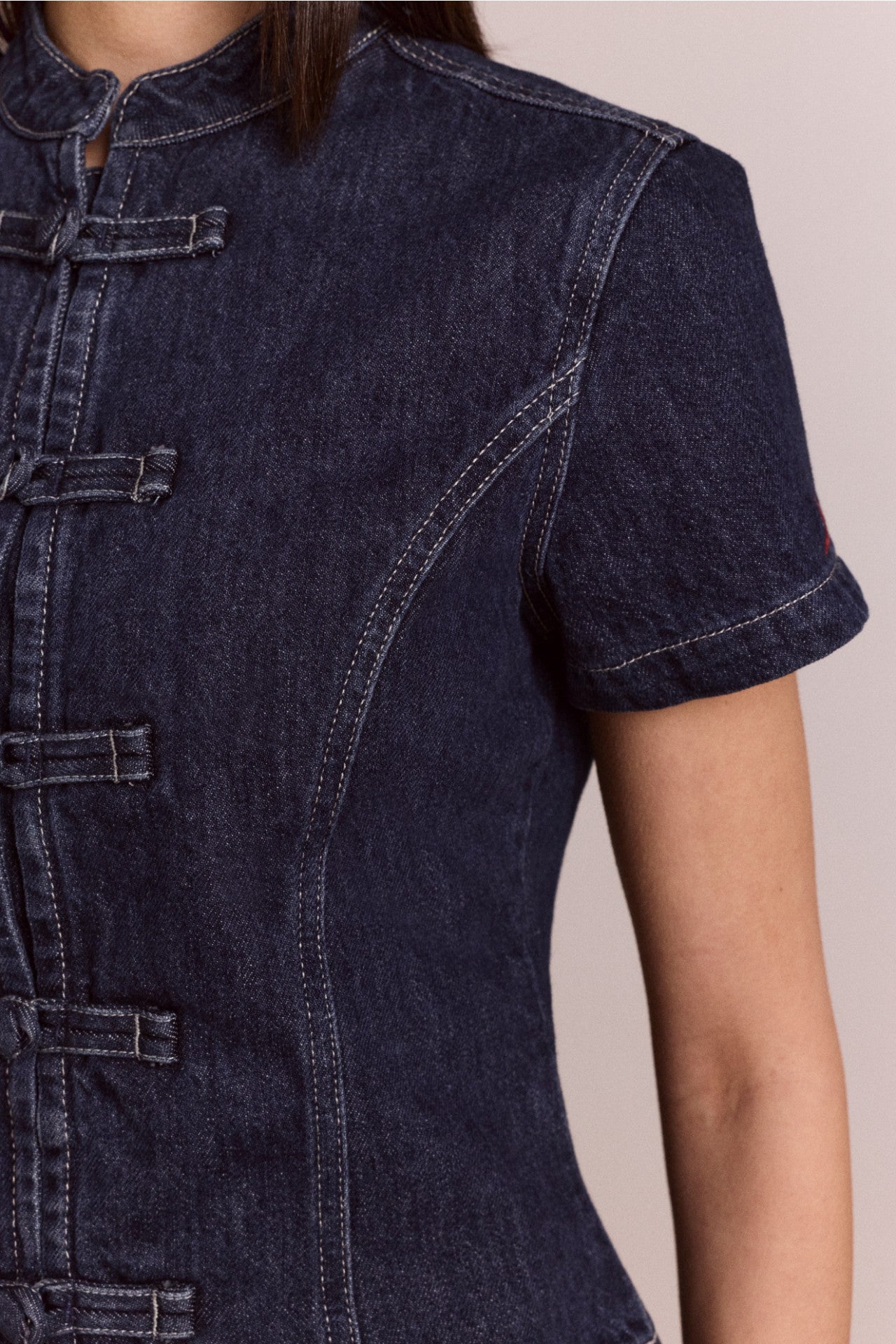 nelly button trim top - indigo