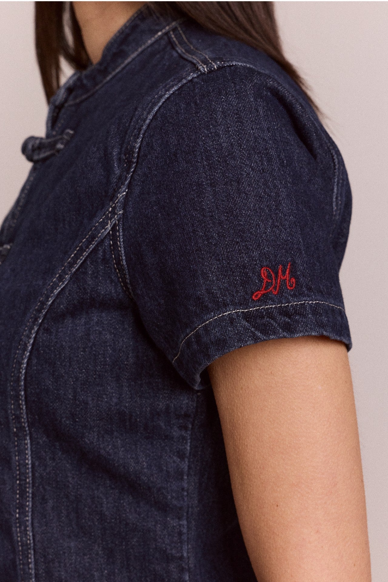 nelly button trim top - indigo