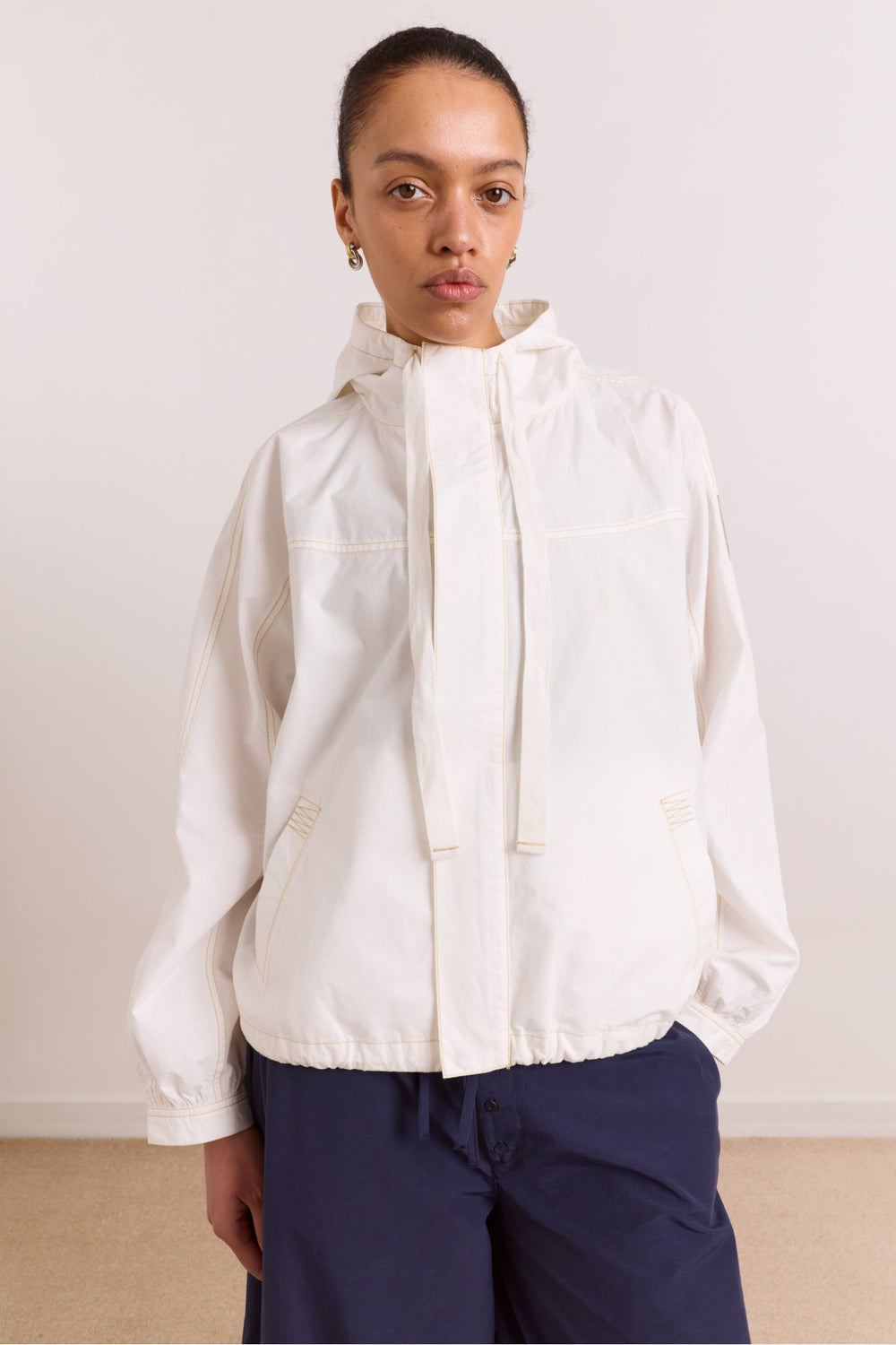 blake hooded jacket - ecru
