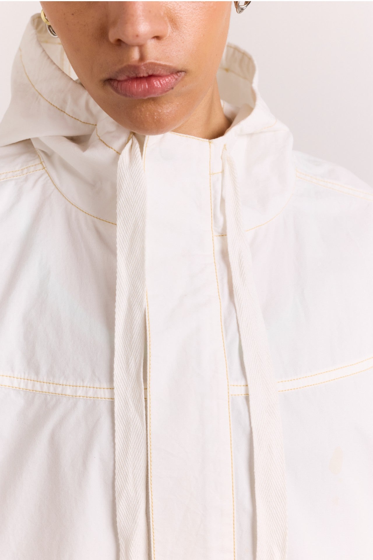blake hooded jacket - ecru