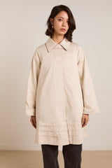 mercedes bow reversible trench - ecru & gingham coat