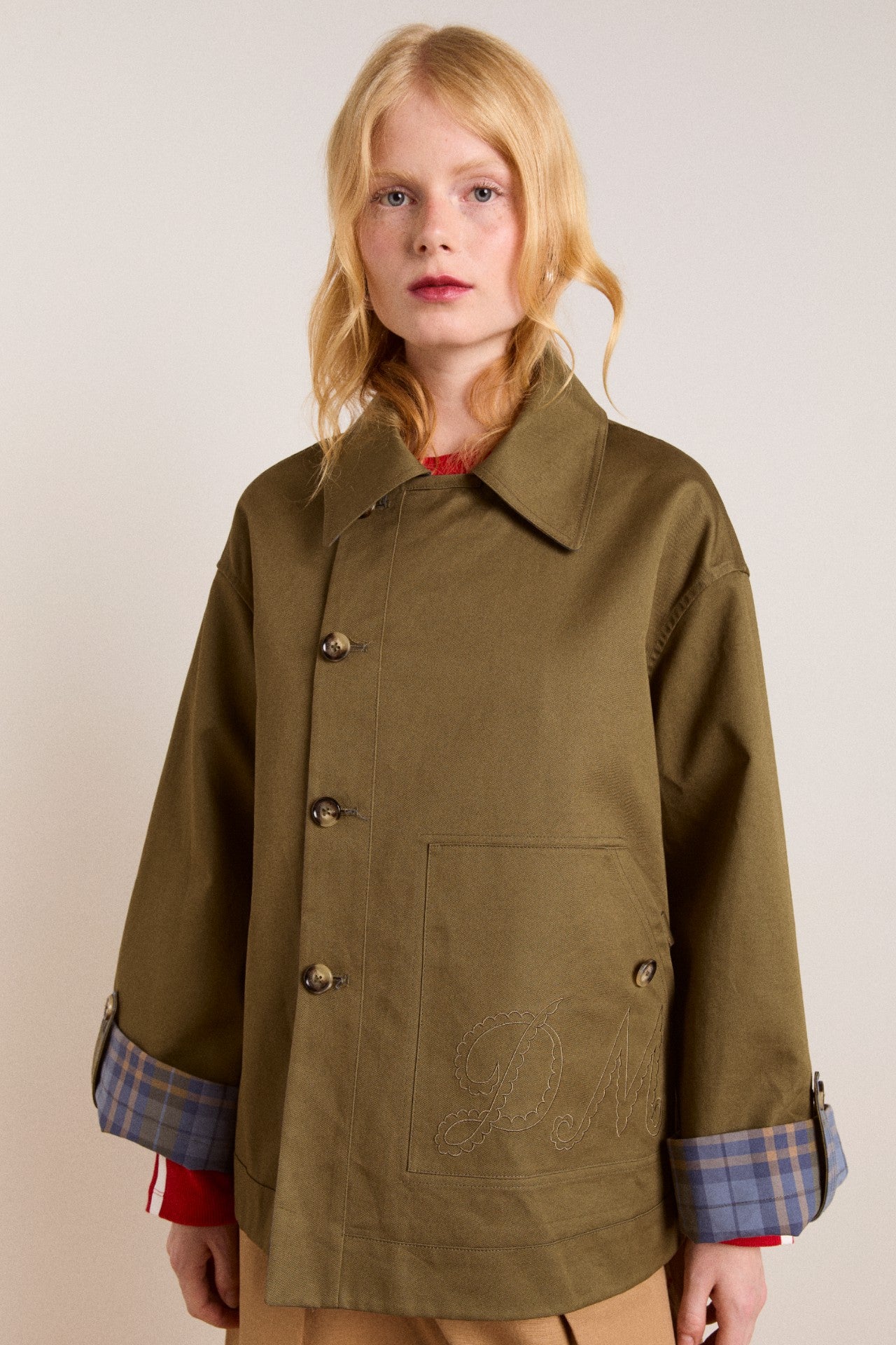 Reversible Trench | Olive Cropped Trench Coat