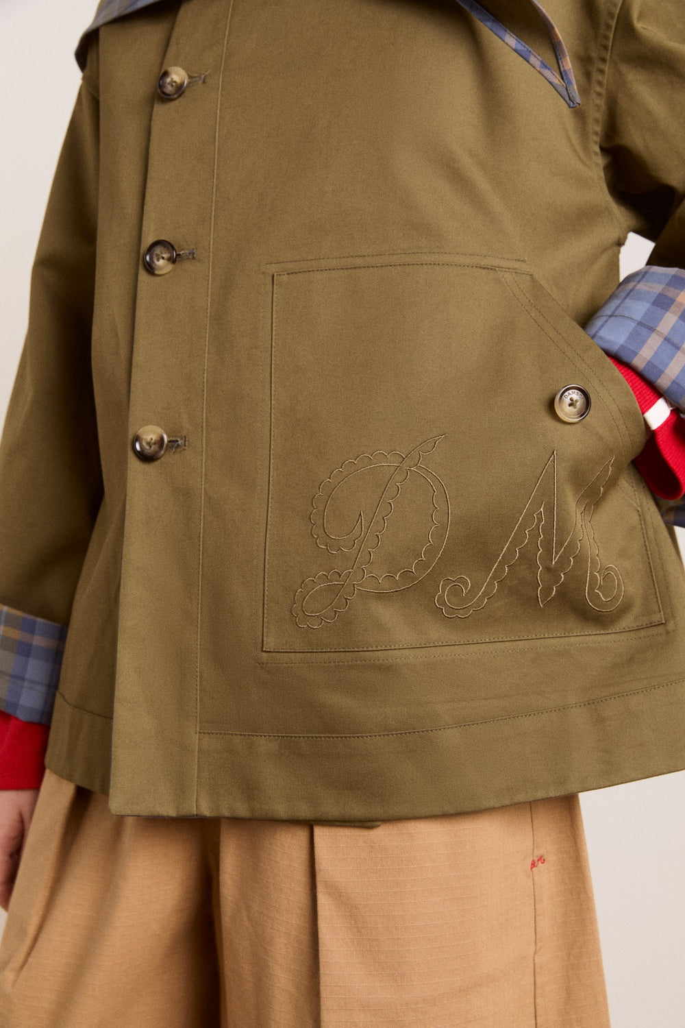 Reversible Trench | Olive Cropped Trench Coat