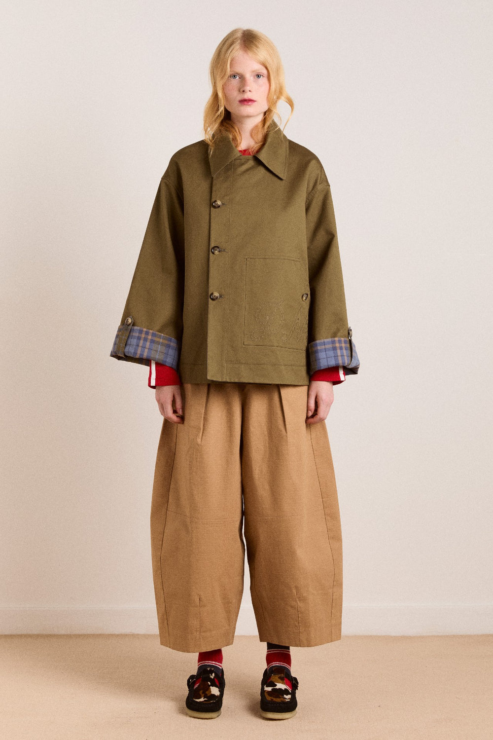 Reversible Trench | Olive Cropped Trench Coat