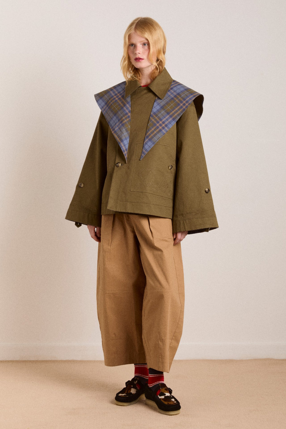 Reversible Trench | Olive Cropped Trench Coat