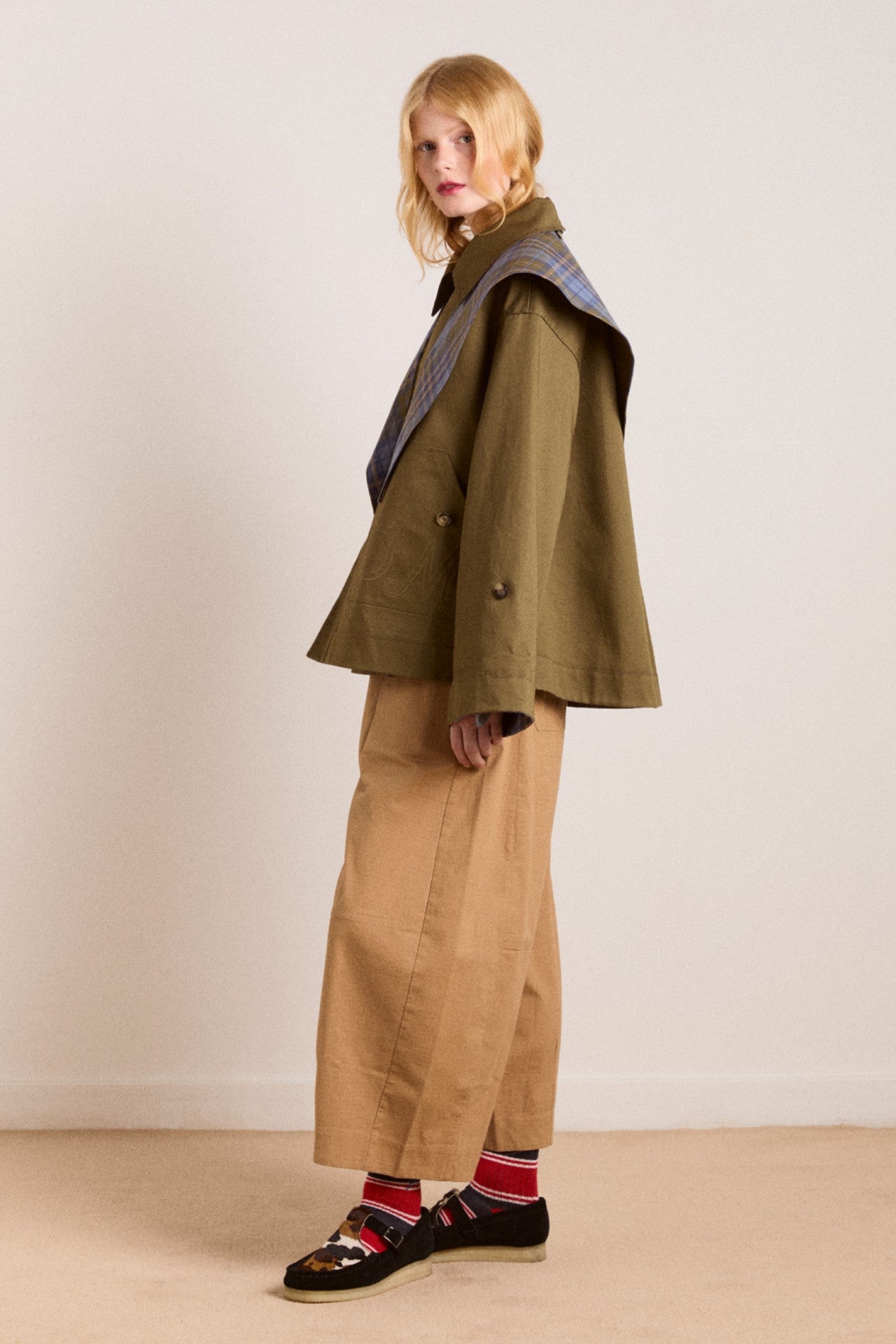 Reversible Trench | Olive Cropped Trench Coat