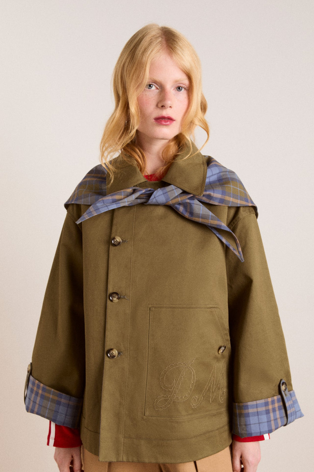 Reversible Trench | Olive Cropped Trench Coat
