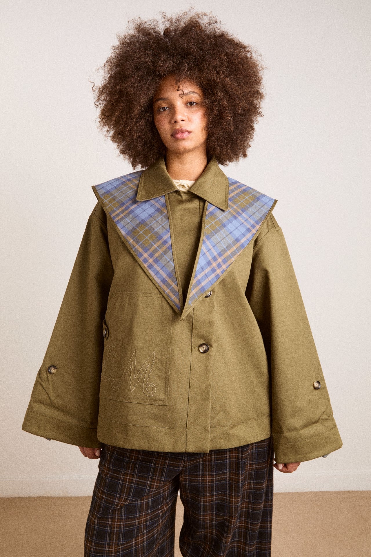 Reversible Trench | Olive Cropped Trench Coat
