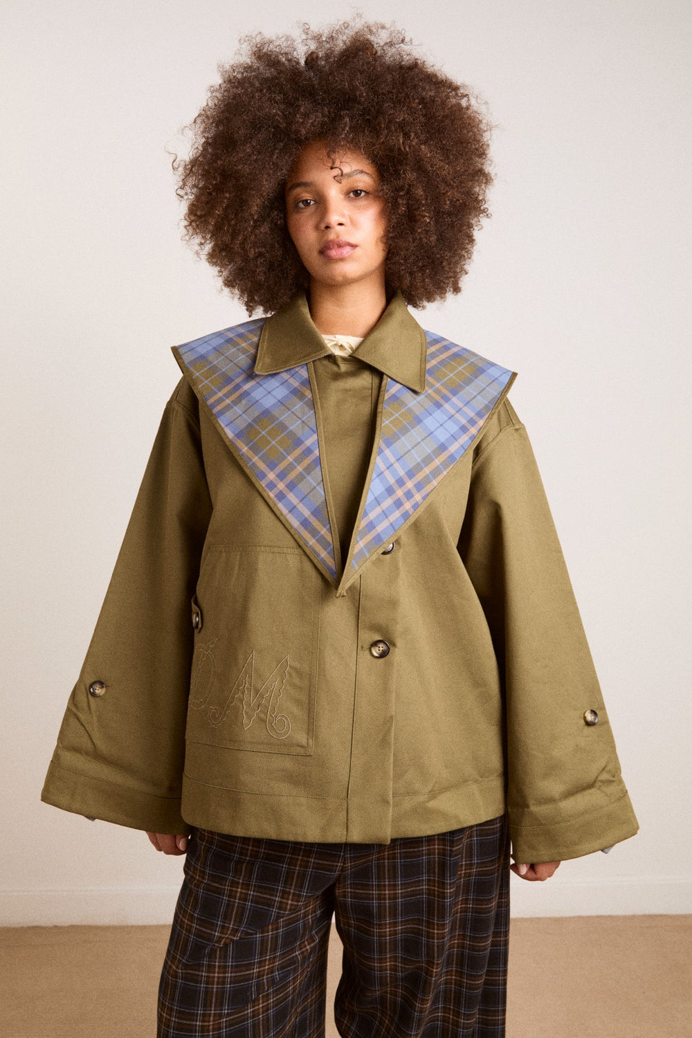 Reversible Trench | Olive Cropped Trench Coat