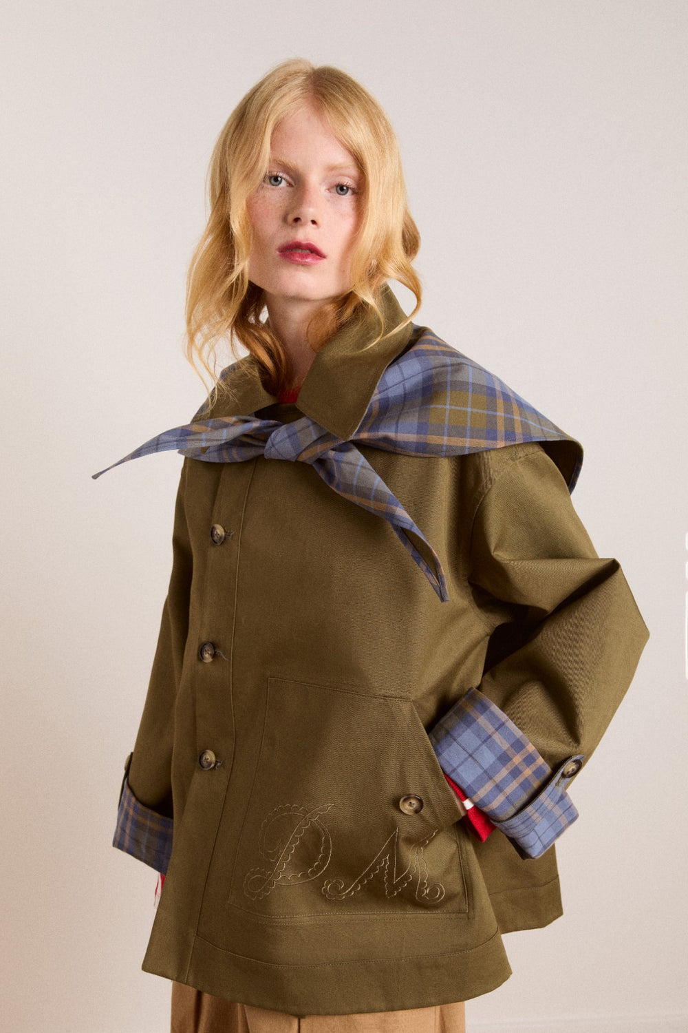 Reversible Trench | Olive Cropped Trench Coat