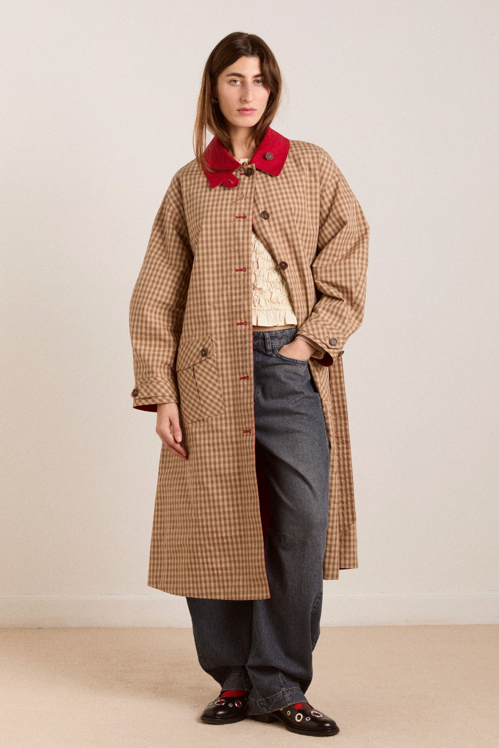 Anja reversible shower-proof trench