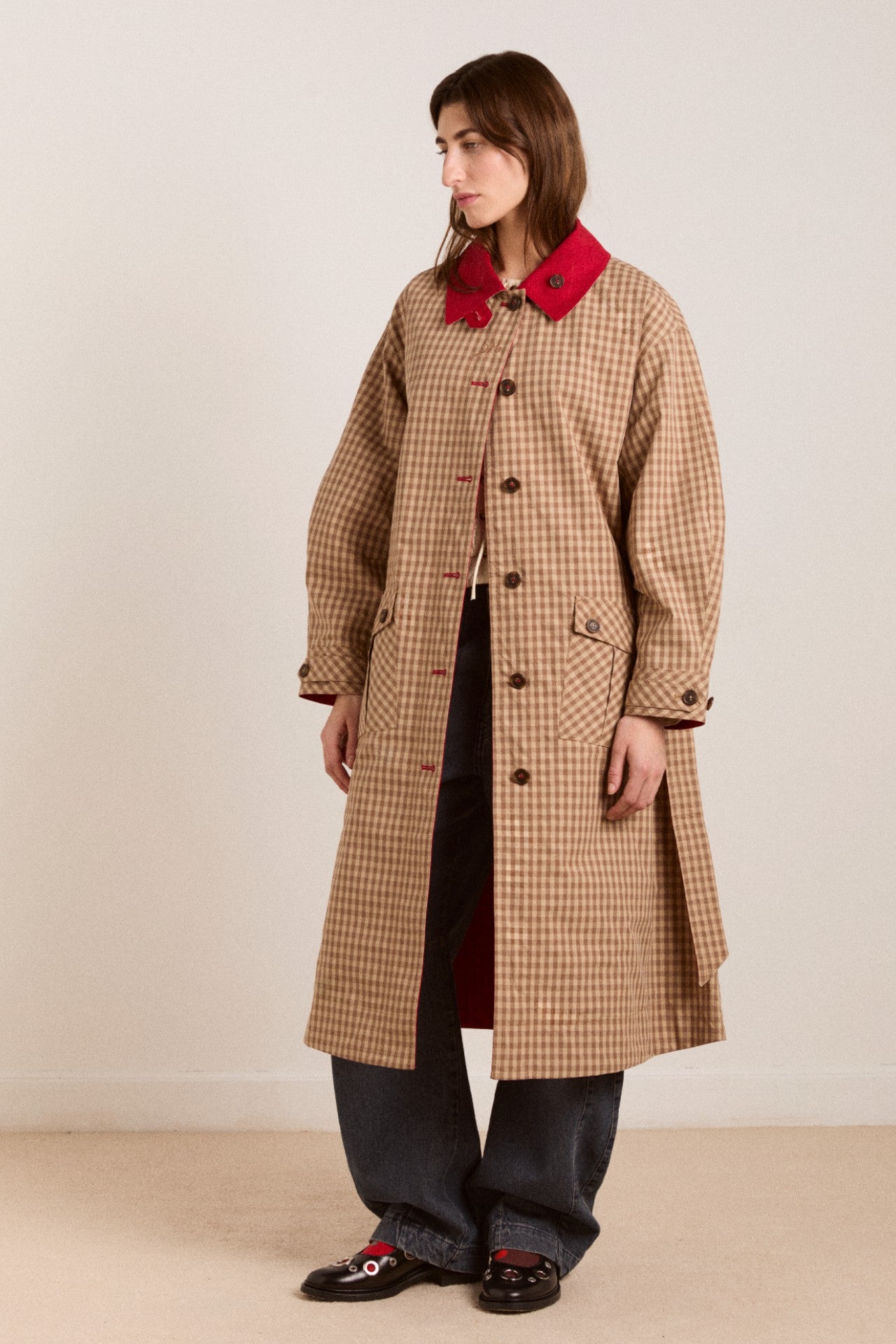 Anja reversible shower-proof trench