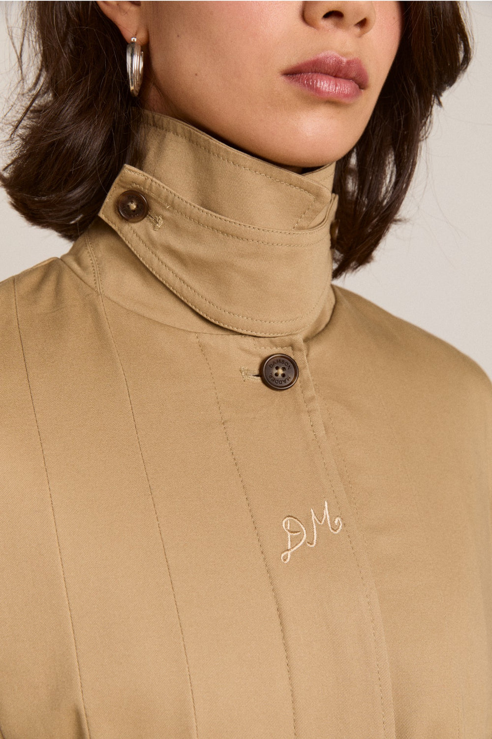 sofia pleated trench - light stone