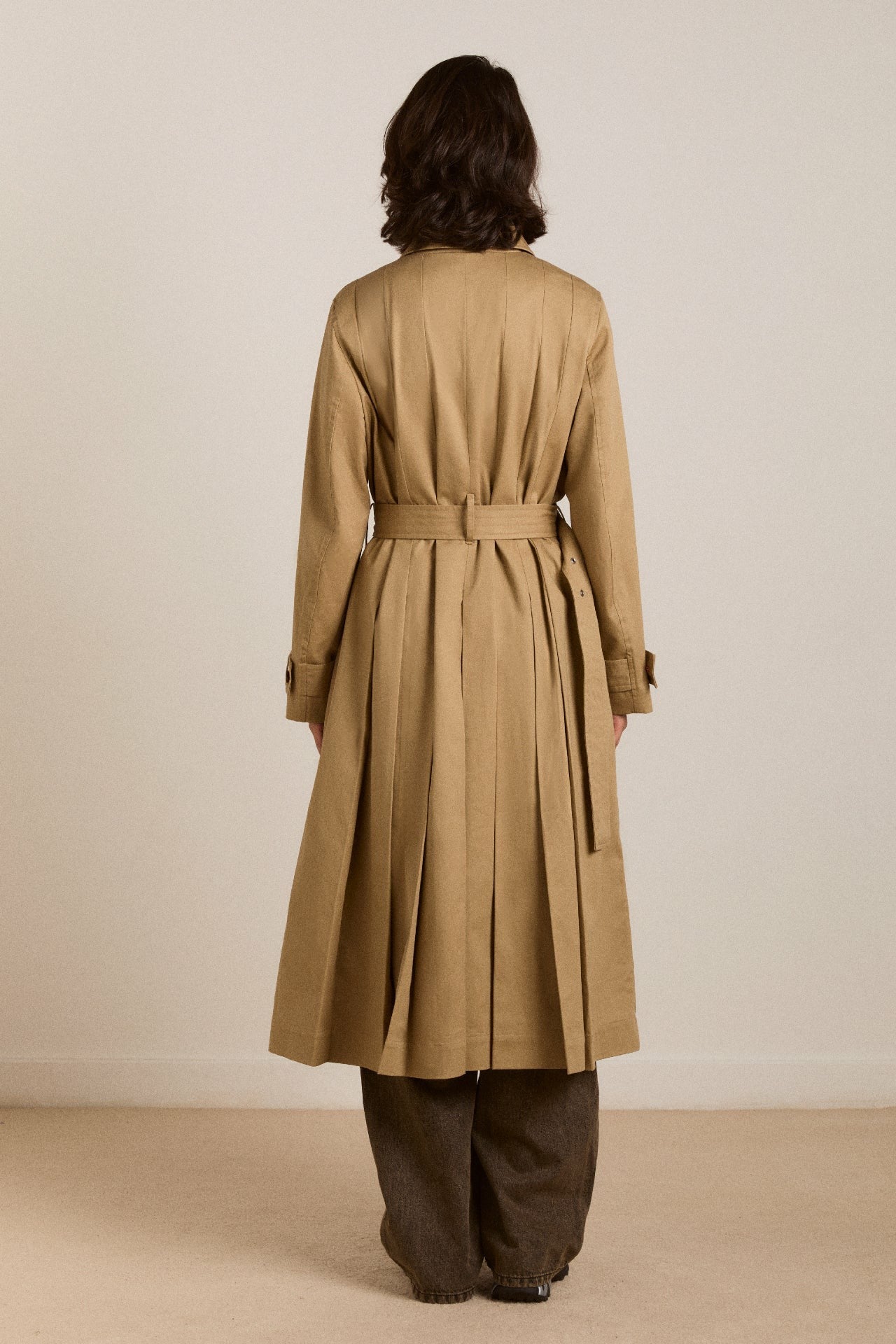 sofia pleated trench - light stone